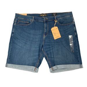 Ring Of Fire Shorts Mens 38 Blue Duke Denim Cuffed Hem Stretch High Rise Pockets